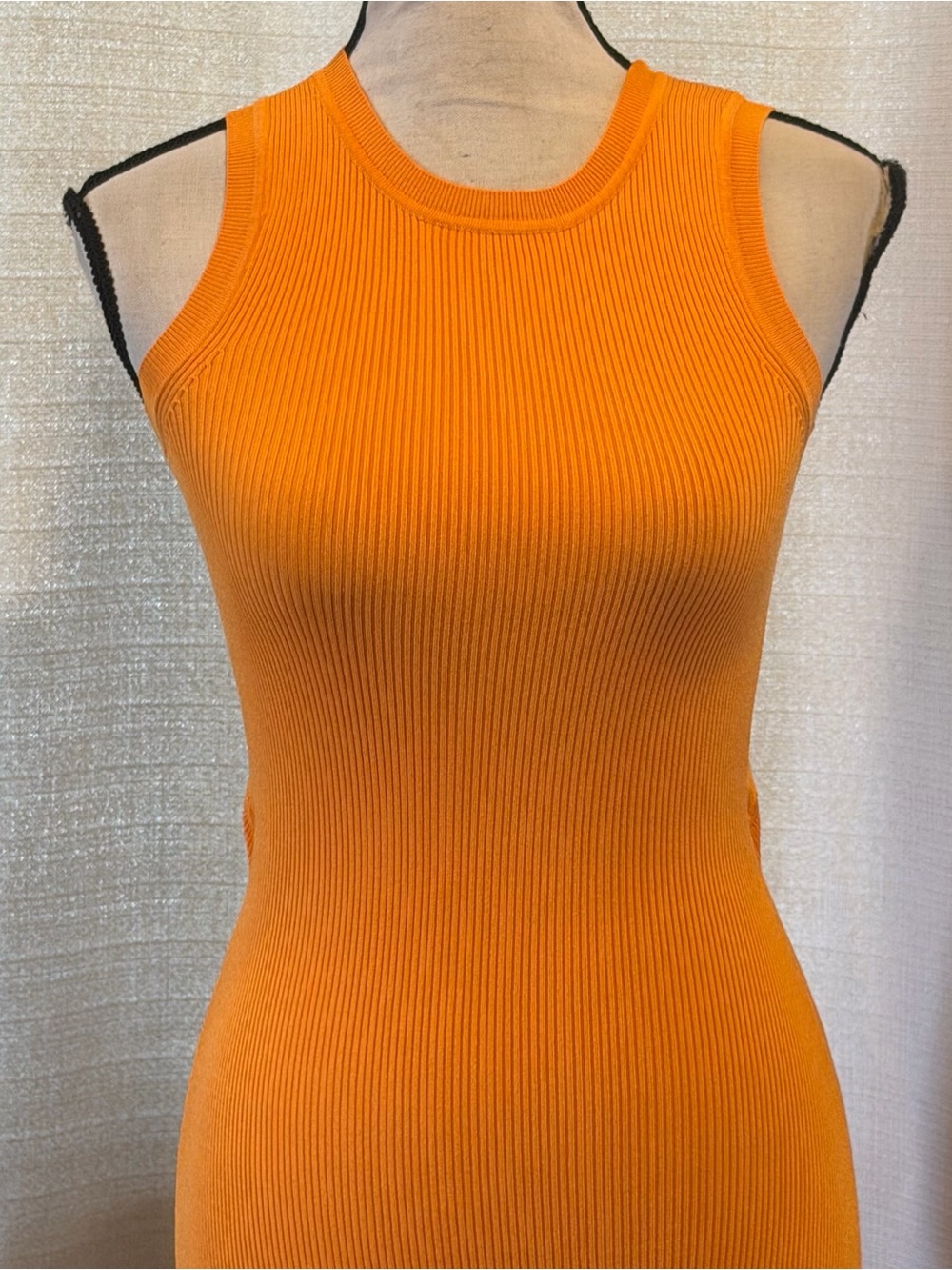 Rails SYD Marigold Ribbed Stretch Sleeveless Midi-Length Dress Orange Sz XS - Picture 4 of 10